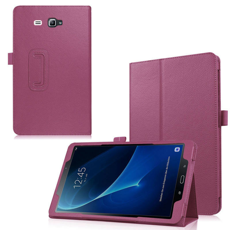 Funda magnética inteligente de cuero PU para Samsung Galaxy Tab A A6 , carcasa de 7 pulgadas con soporte, SM-T280, T285: Purple