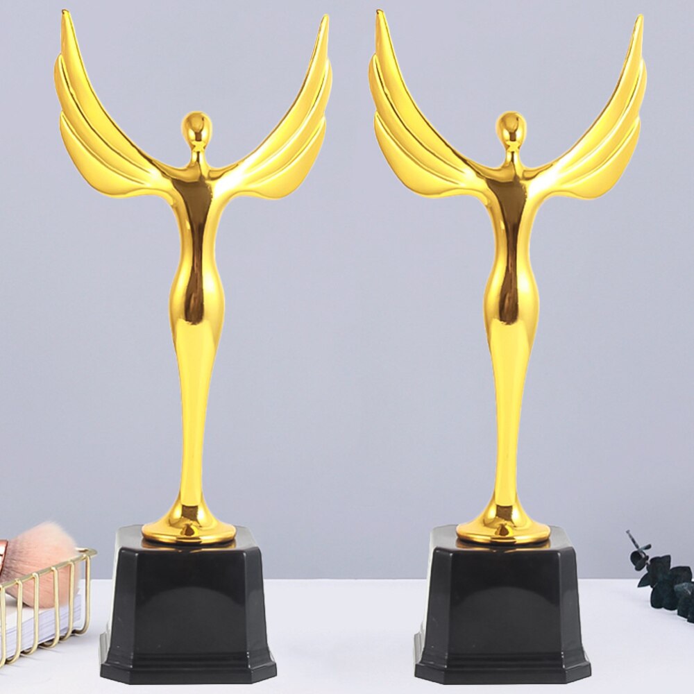 1 pieza de trofeo, premio de Logro, premio de Ángel dorado, Premio masculino para la empresa escolar (dorado)