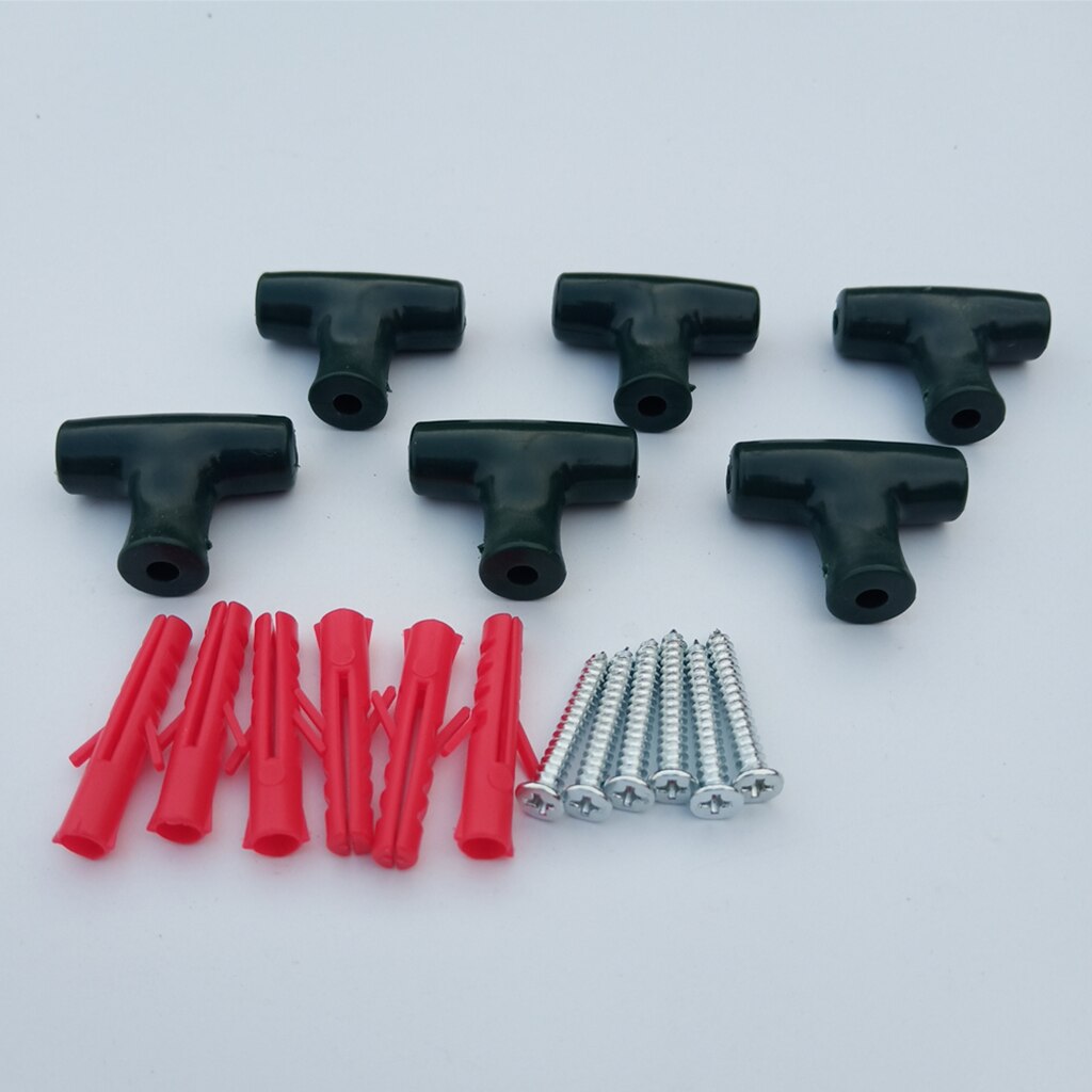 6pcs Reusable Gardens Clips T Clips with Screws/Rawl Plugs Garden Care Tools