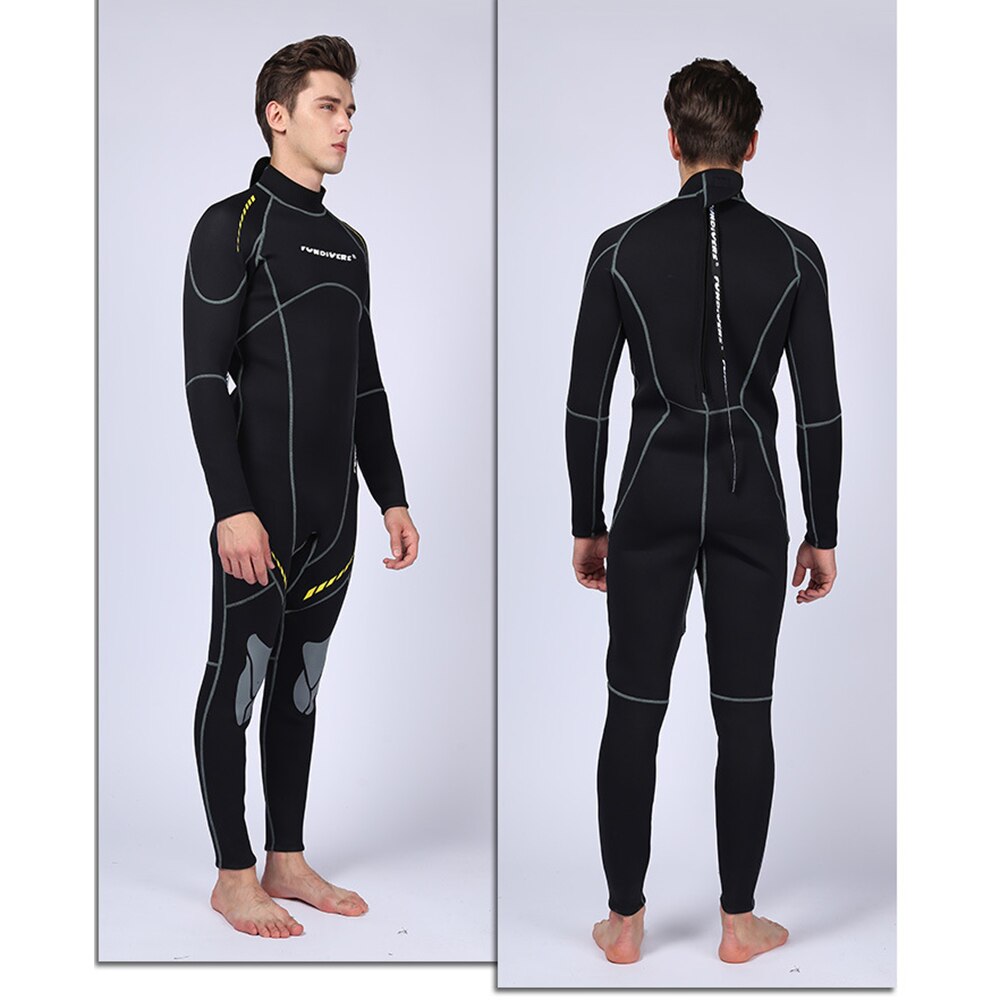 Men's 3mm Neoprene Wetsuit - Full Suit for Scuba Diving, Swimming, Surfing, Kayaking - Thermal Winter Warm Gear