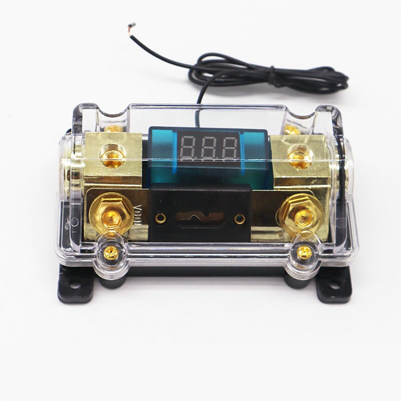 Universal 100A 1 IN 1 Way Car Fuse Box Auto Stereo Audio Power Fuse Holder with High-Definition Display for Boat Vehicles Audio