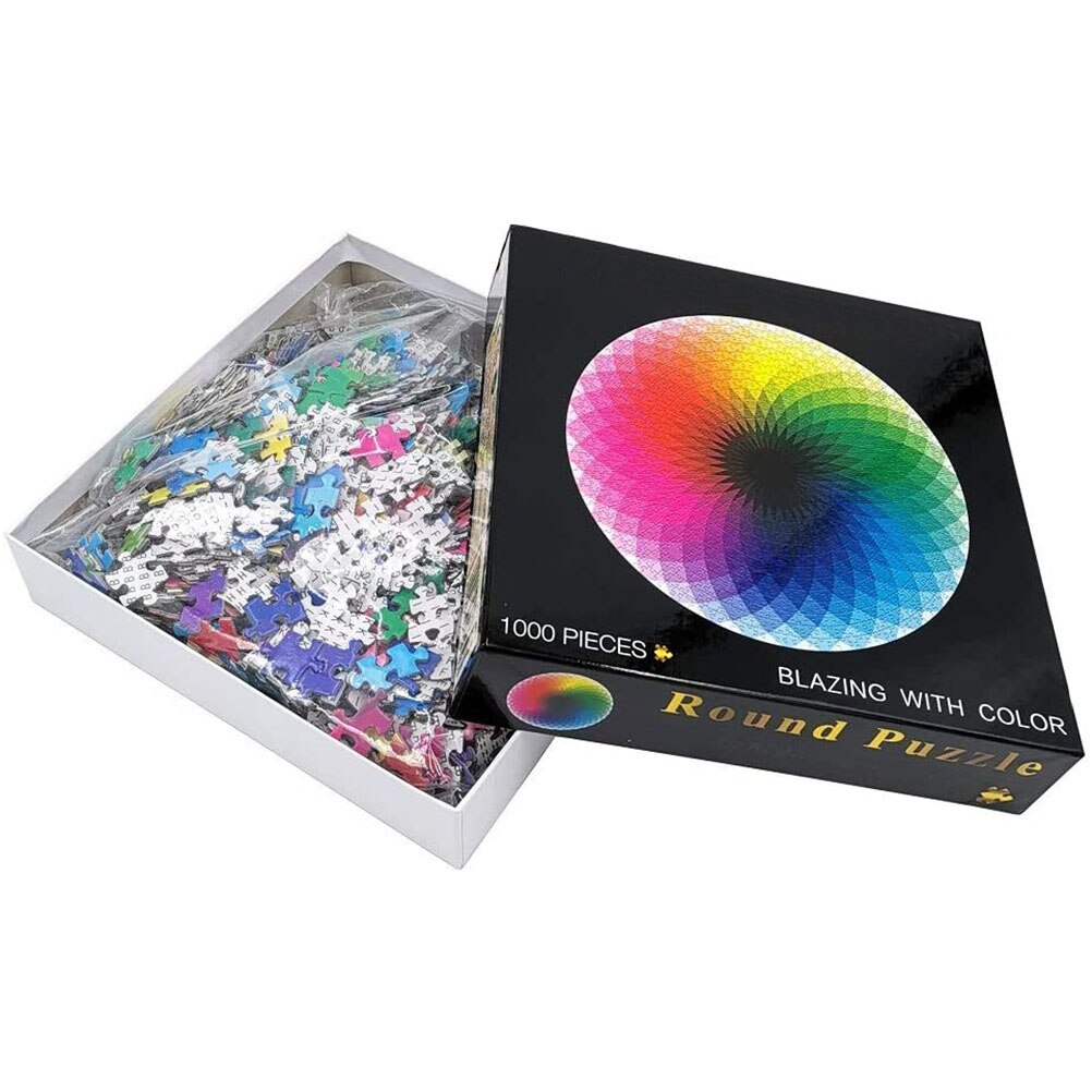 1000 stück Von Erwachsene Dekompression Puzzle Spielzeug Farbverlauf Regenbogen Runde Puzzle freundlicher Pädagogisches Puzzle Spielzeug