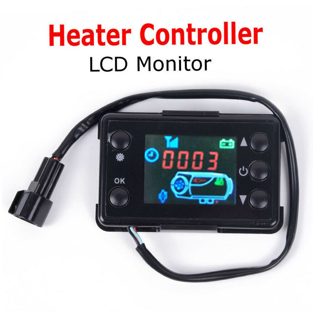 Universal 12V/24V LCD Monitor Switch+Remote Control Accessories For Car Track Diesels Air Heater Parking Heater Controller Kit: LCD Monitor