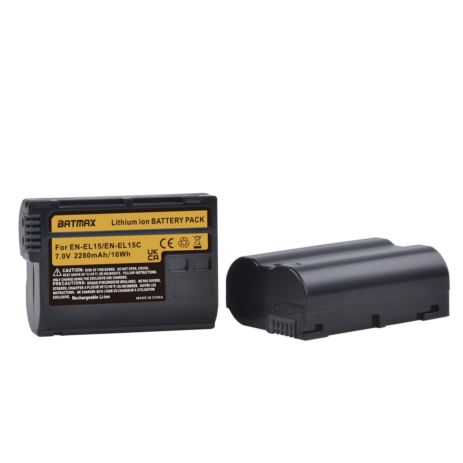 Batmax 2280mAh EN-EL15C EN-EL15 EN-EL15A Batterie für Nikon Z5,Z6,Z6 II,Z7,Z7II, d7000, D7100,D7200,D850,D750,D7500,D810,D500,D800