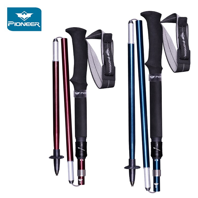 Adjustable Alpenstocks Aluminum 7075 Trekking Poles Collapsible Lightweight Hiking Canes Walking Climbing Sticks With Carry Bag