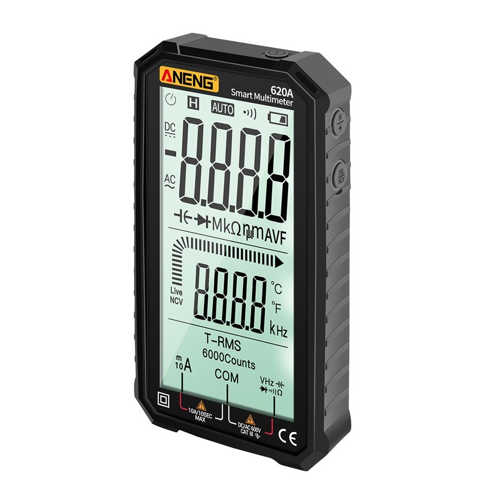 ANENG 620A Digital Multimeter 6000 Counts Digital Display True RMS Resistance Diode Capacitance Temperature Frequency Measure