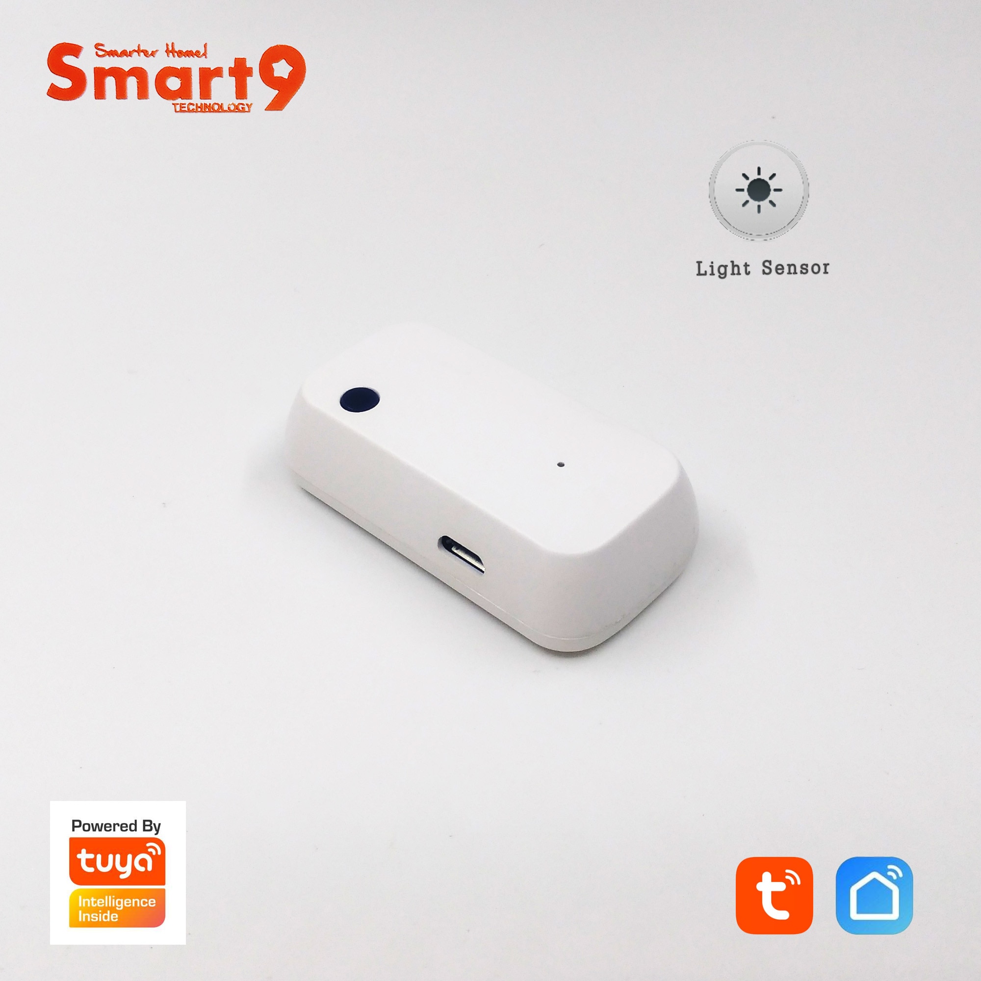 Smart9 Light Sensor Working with Smart Life App, Illumination Sensor Powered by TuYa