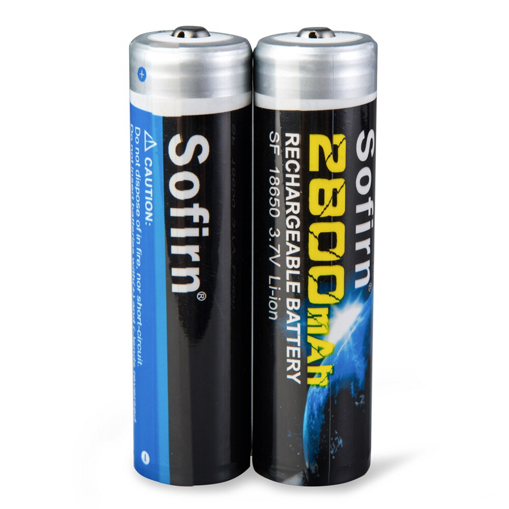 Sofirn 18650 Battery 3.7V 2800mAh Lithium 18650 Rechargeable Button Top Li-ion Batteries with PCB Board Protection