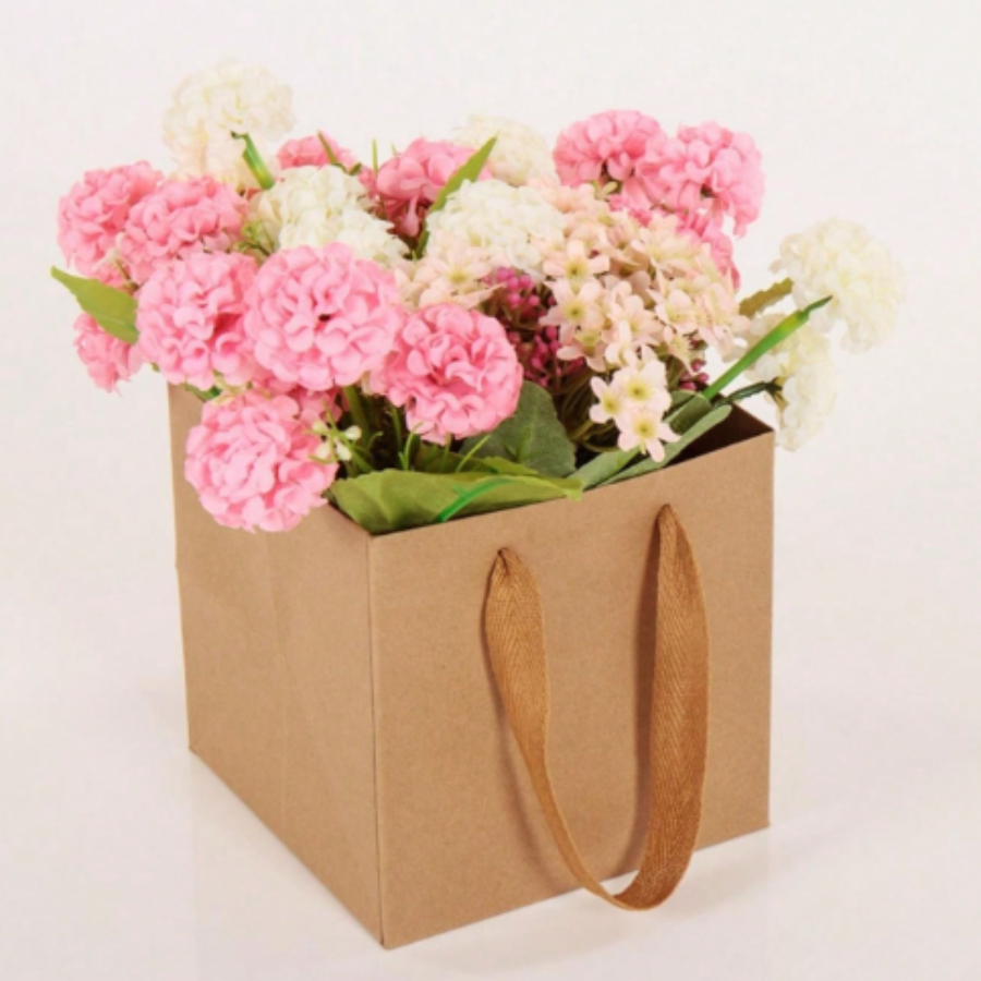 3PCS Large White Kraft Paper Bags with Handles Square Bags Bulk, Large Shopping Merchandise Bags, Wedding Bags, Birthd