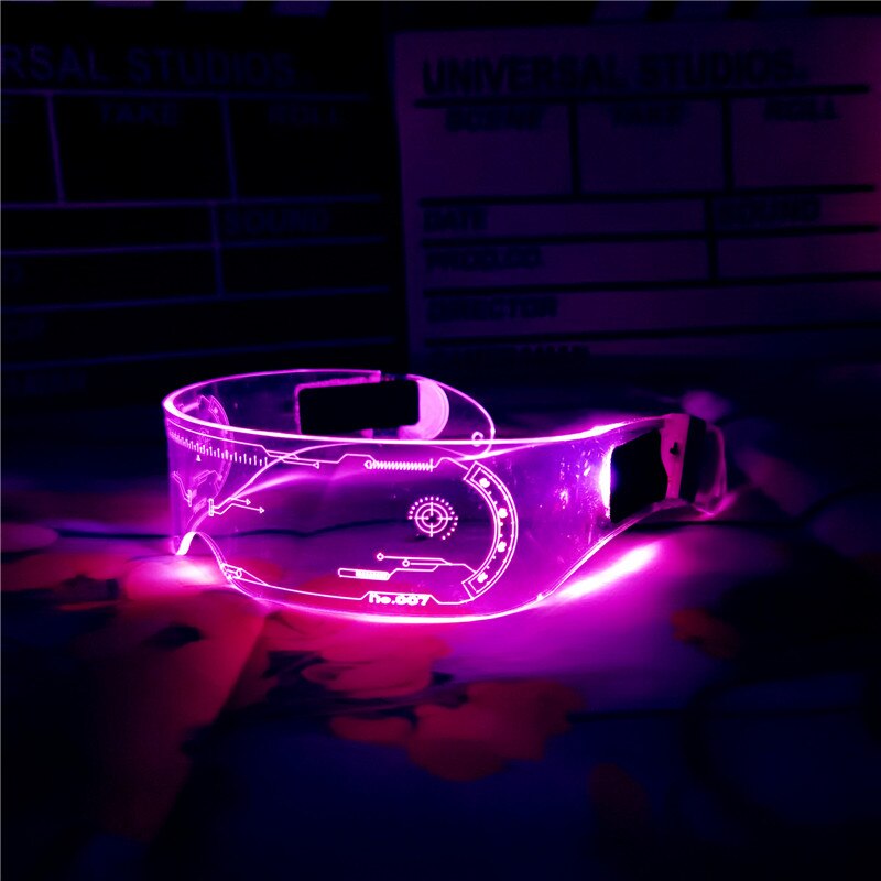 Anime gafas LED colorido celebridad Web Cosplay de la tecnología del futuro gafas de sol Bar de gafas Punk