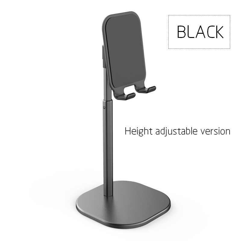 Z04-Soporte de escritorio para teléfono y tableta, soporte Universal telescópico de Metal, ángulo de altura ajustable, en vivo: Z04-Adjust-Black