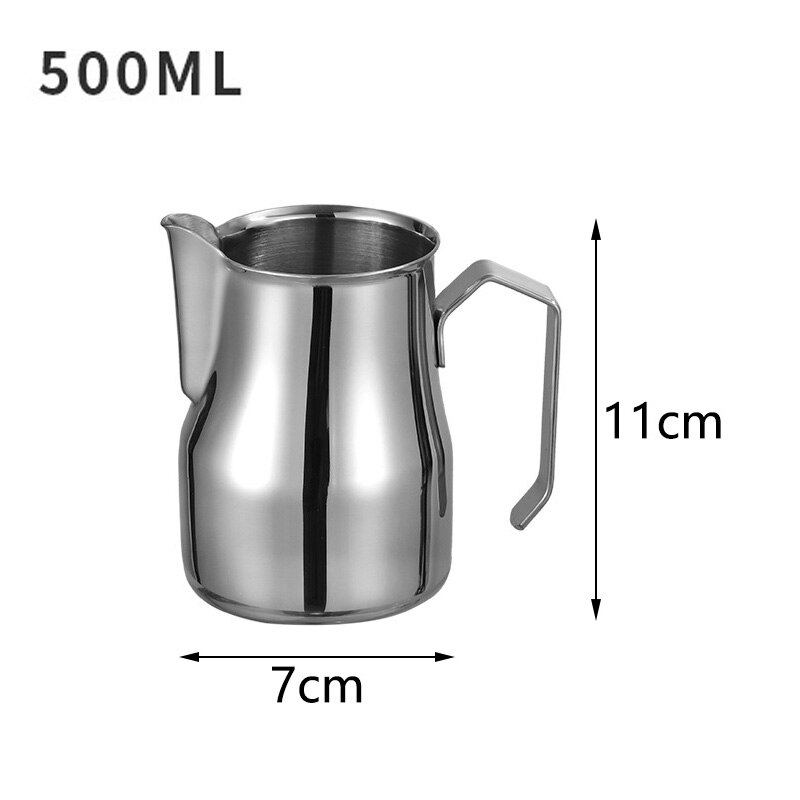 500ml melkopschuimkannetjes van roestvrij staal, dikke koffie, melkopschuimer, mokken, italiaanse latte art kan, melkkannetje, opschuimbeker