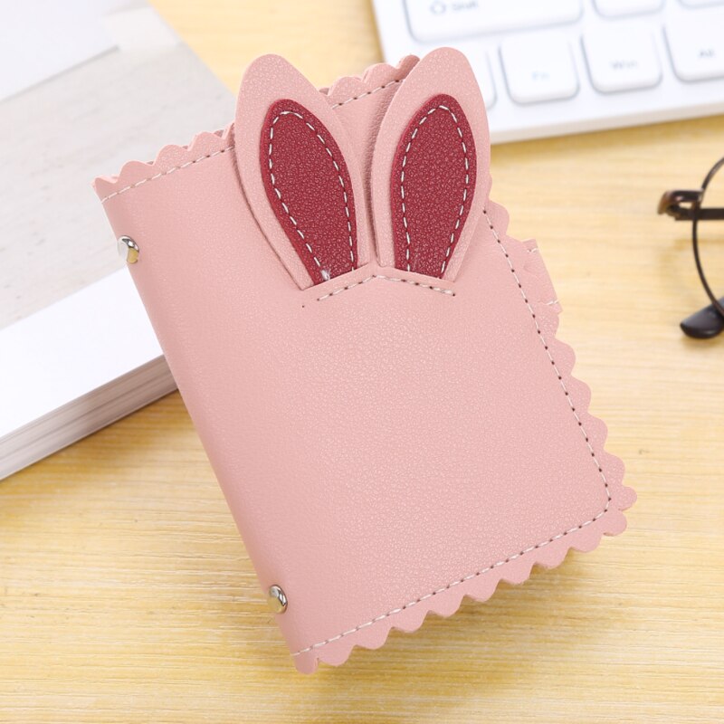 PU leather men and women business card holder rabbit ear business card holder ID bag bank card holder cartoon card holder