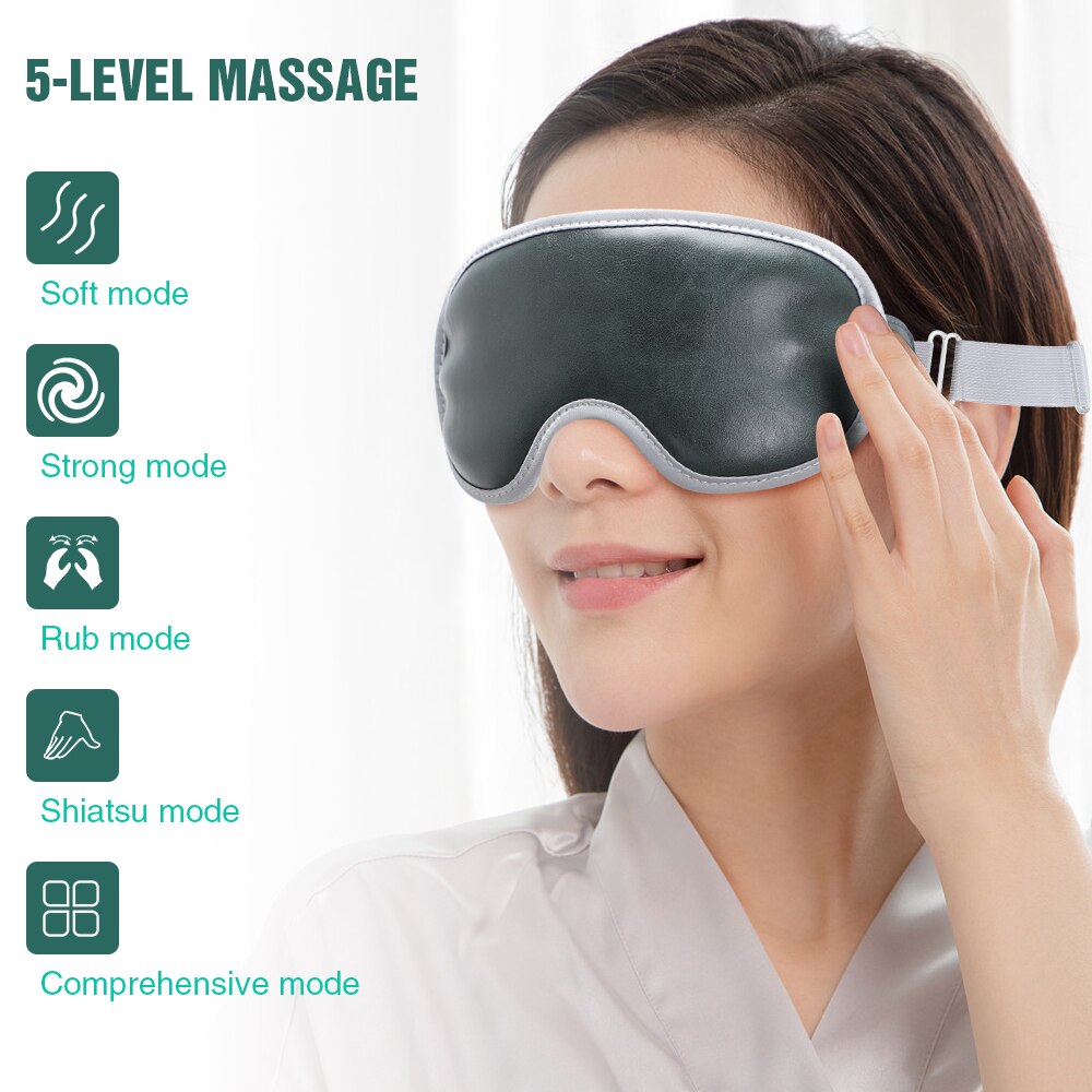 Masajeador de ojos con vibración inteligente, máscara de Ojos de vapor con calefacción, alivia la fatiga, círculo oscuro, terapia de ojos secos, compresa , cuidado de los ojos