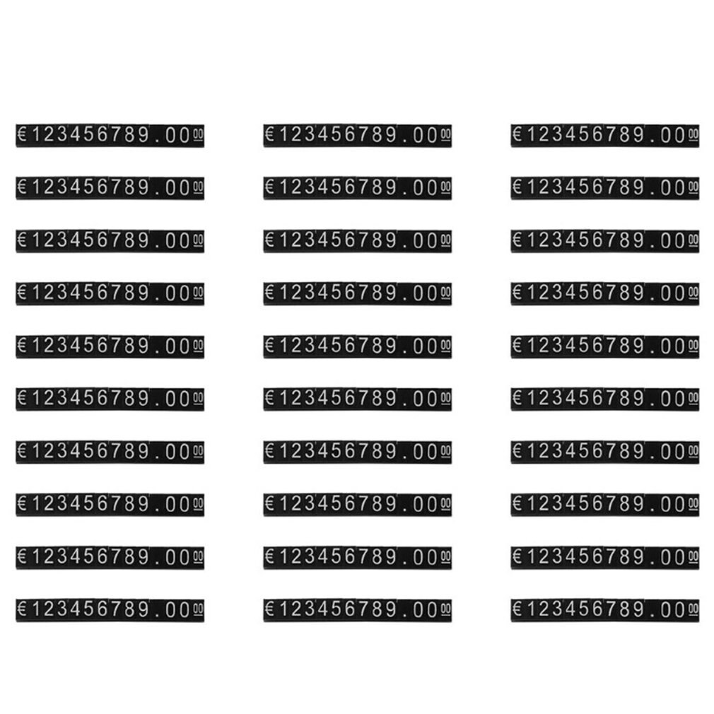 420 PCS Price Cubes White on Black Jewelry Watches Euro Sign Mini Adjustable Price Tag Display Signs for Retail Shop: Default Title