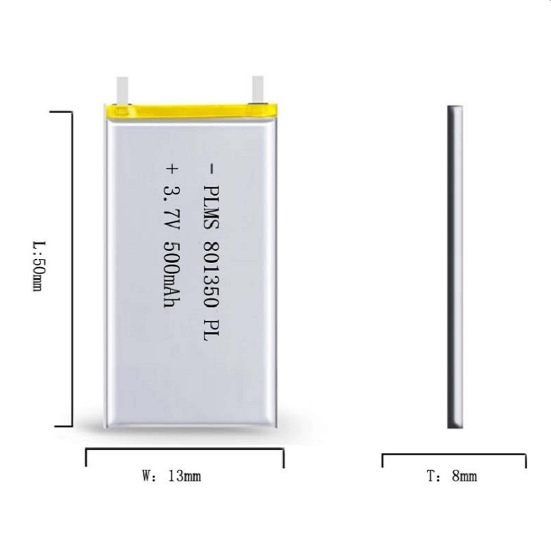 3.7 V 801350 081350 500 mah con il bordo di protezione utilizzato per bluetooth MP3 MP4 batteria al litio
