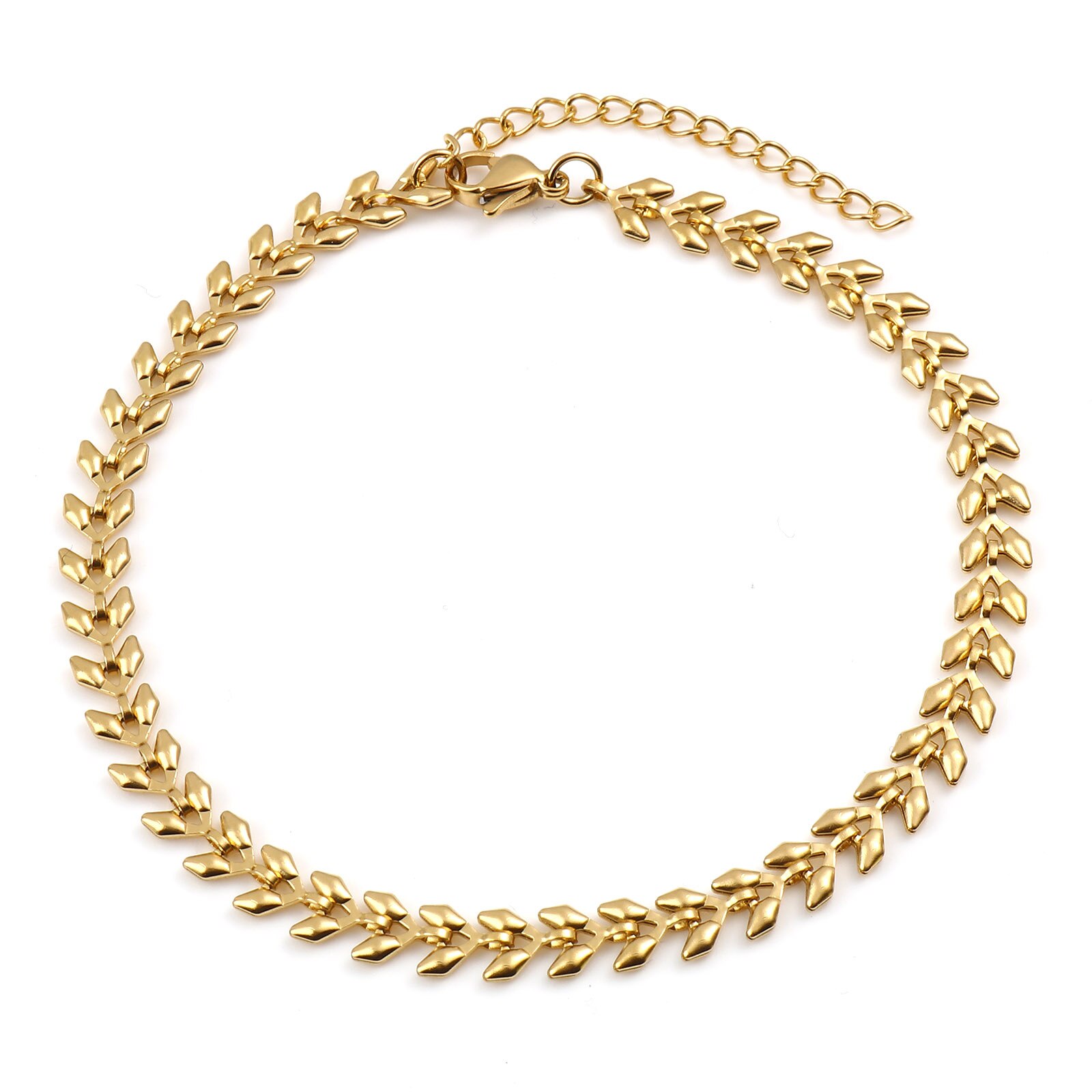 Tobillera de estrella de acero inoxidable para mujer, joyería para el pie, cadena chapada en oro, pulsera, accesorios de de cumpleaños: 01