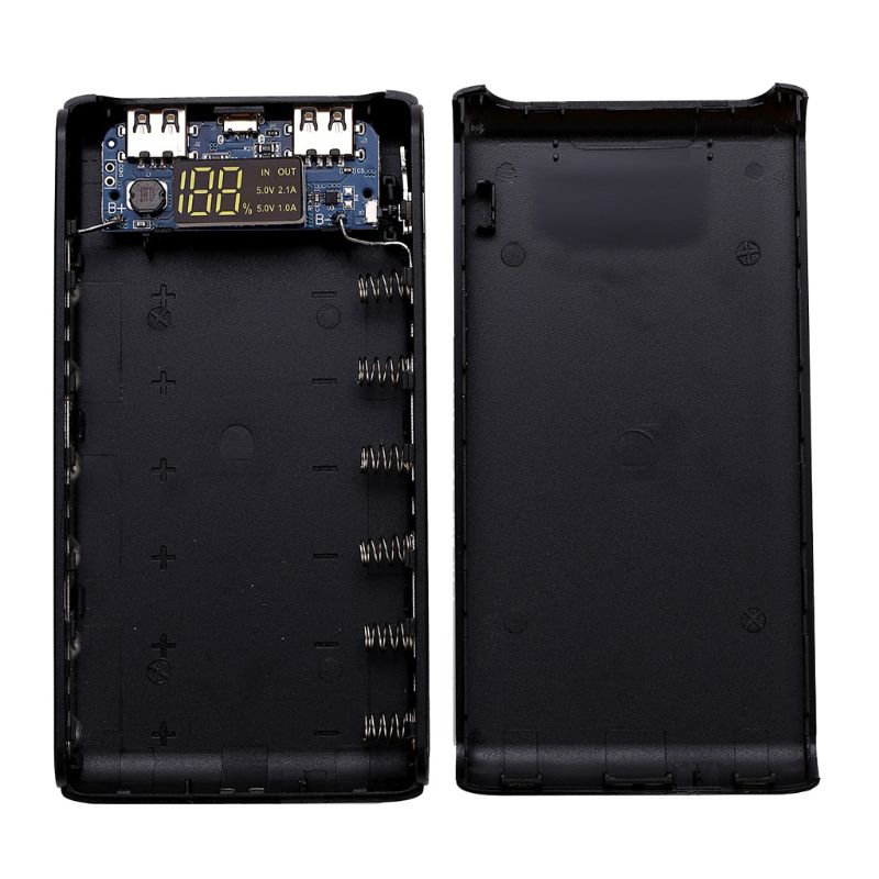 (No Battery)5V 2A LCD Display DIY 6*18650 Case Power Bank Shell Portable External Box Without Battery Powerbank 18650 Protector