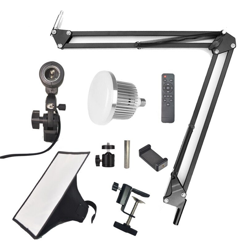 Fotografie Telefon Desktop Suspension Arm Halterung + 35W LED Lampe + Reflektor Softbox Kontinuierliche Beleuchtung Kit Für Foto Video schießen