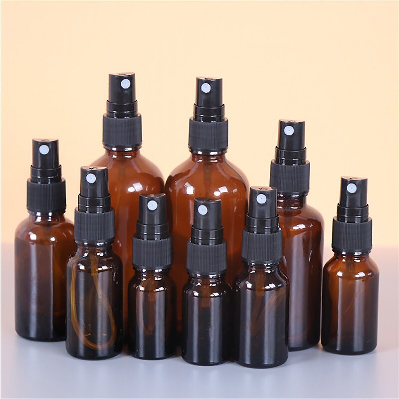 5-100ml bärnstensspray tomma flaskor brunt glas påfyllningsbar flaska aromaterapi parfym mini sprayflaska kosmetiska behållare