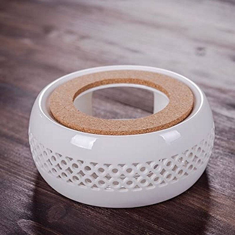 Scaldino per teiera con cuscino in sughero base per scalda tè base per riscaldamento a candela supporto per tè adatto per tè e caffè ecc