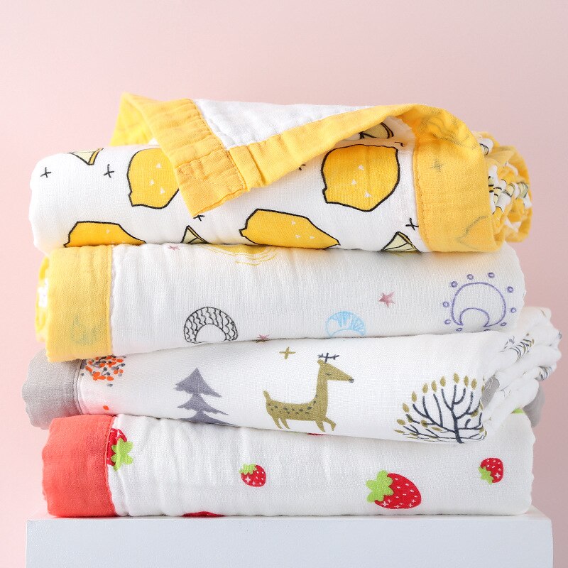 110*110cm Baby Decke 6 Schichten Super Weiche Baumwolle Musselin Decke Wickeln Atmungsaktive Kleinkind freundlicher freundlicher Baby Decke Blick