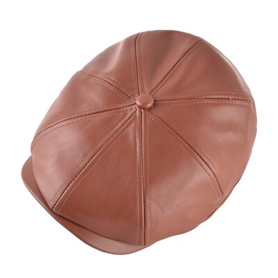 TQMSMY Retro Octagonal sombreros para hombres boinas imitación cuero sombrero casual gorra con visera planas gorras de invierno para hombres: Caqui