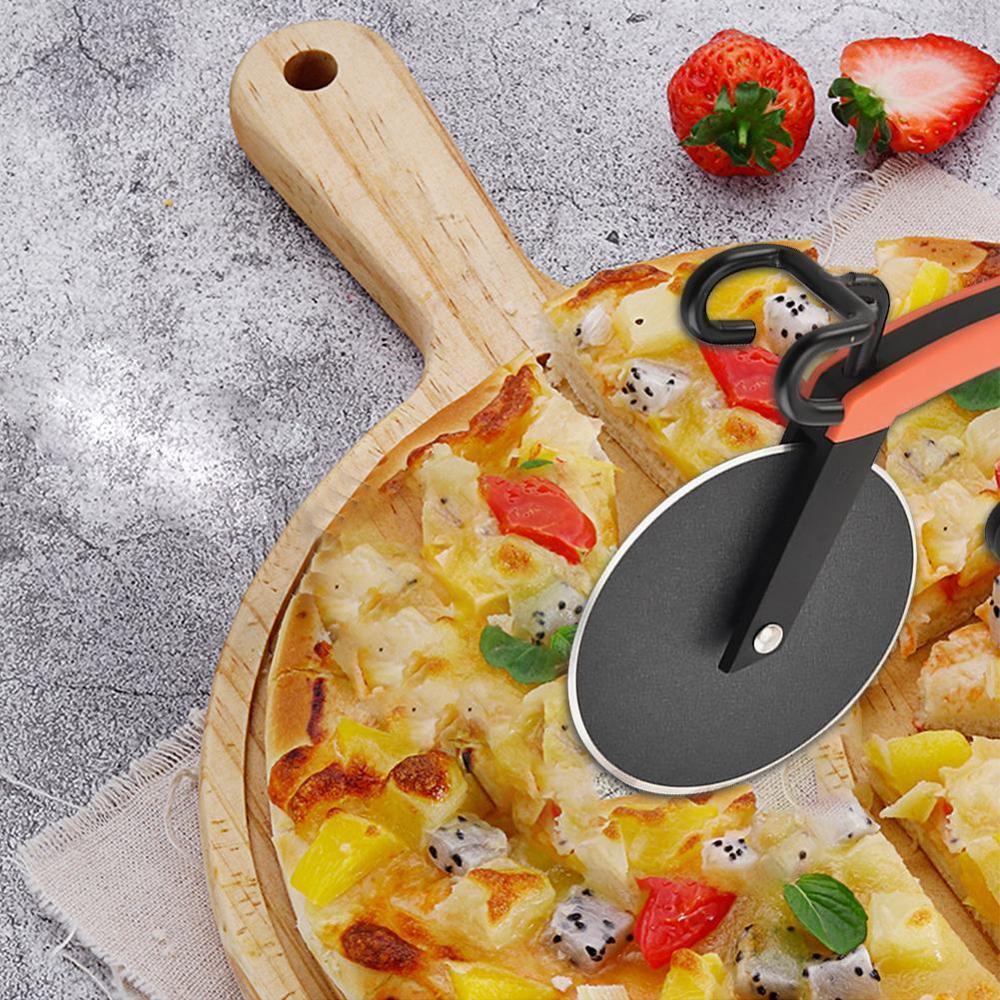 Roestvrij Staal Pizza Mes Twee-Wiel Fiets Vorm Fiets Mes Pizza Broodjes Snijden Cutter Cool Voor Koekjes Pizza Ronde kni Q9G2