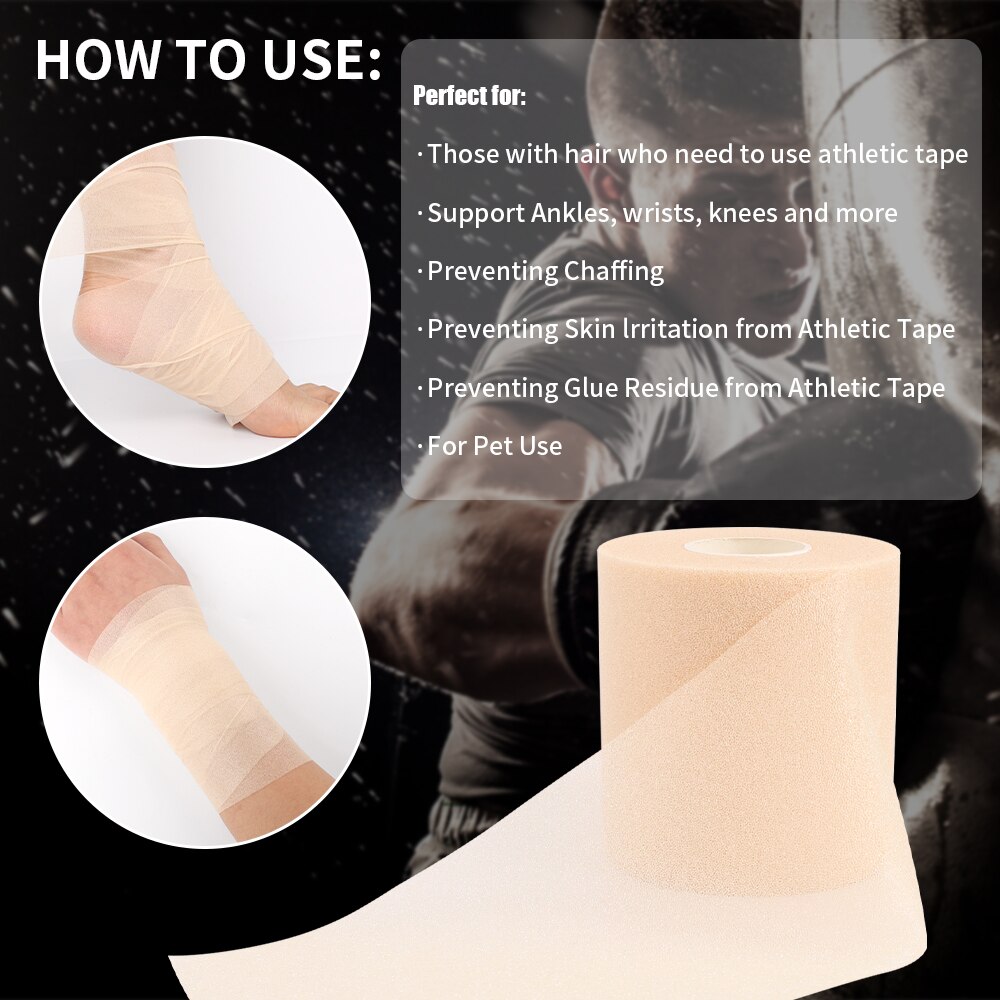 Skum bomull hud film selvklebende elastisk bandasje albue kne hud maske film skum underwrap sports pre-wrap for atletisk tape