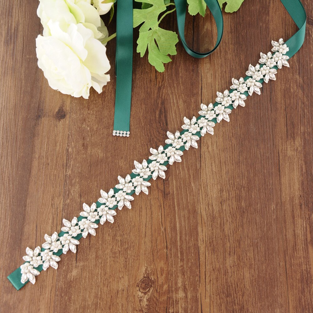 Luxe parelriem voor trouwjurken, bruidsjurkaccessoires, bruidsjurkriem, bruidsmeisjesriem, avondfeestjurkriem, scs 275: Groente