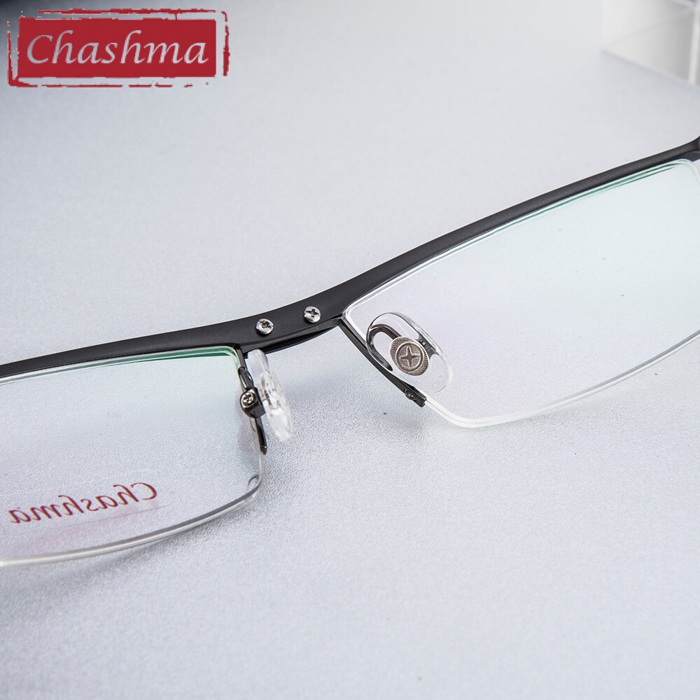 Chashma Men Glasses Alloy Frame Semi Rim Eye Glasses Frames Prescription Glasses Frame