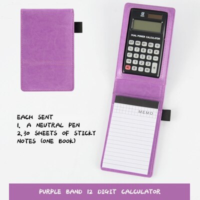 A7 Portable Work Notebook Portable Notebook With Calculator Multi-Function Notes A Variety Of Portable And Compact: B purple
