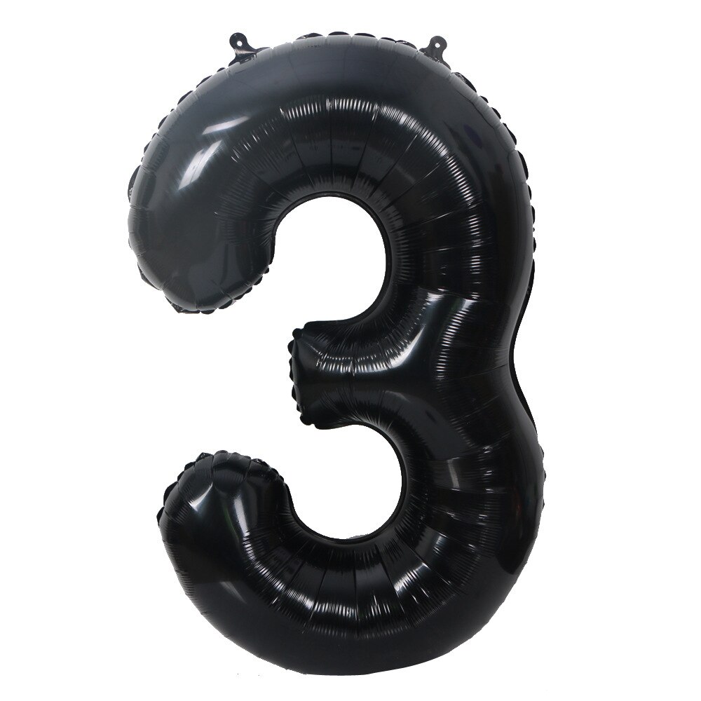 40inch Wedding Decoration Black Digital Balloon 18th Birthday Party Giant Number Balloon Baby Shower Balloon: 3
