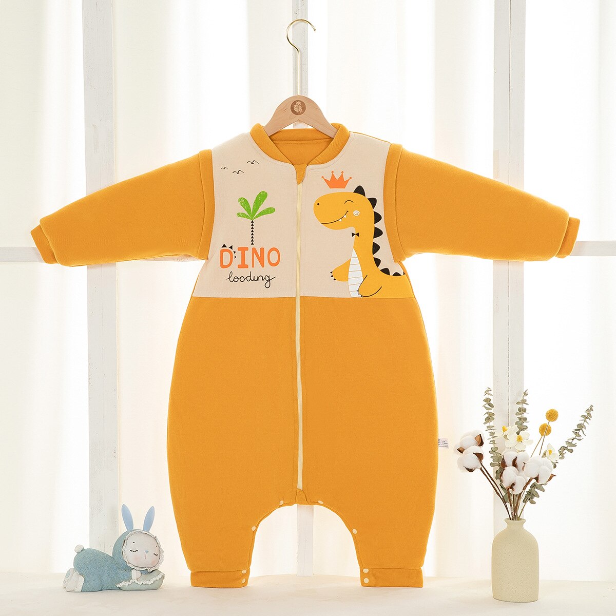 Cartoon Baby Sleeping Bags Cotton Children Split Leg Sleepbags For Winter Warm Soft Sleep Sacks For Kids Boy Girls Sleeping Bag: Orange / XLHeight Within 90cm