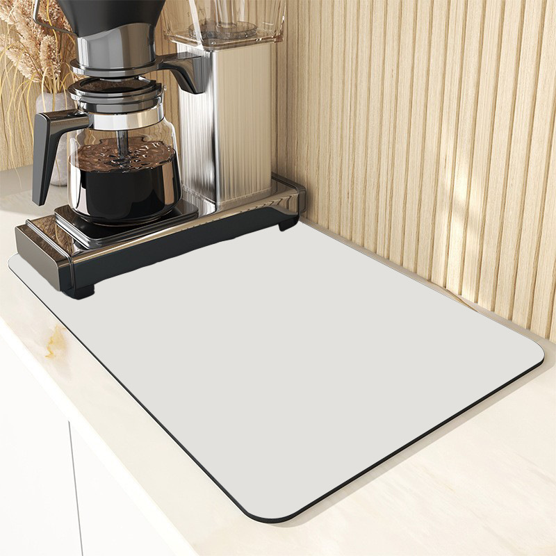 Abtropfmatte, 27,9 x 40,6 cm, Abtropfmatten für die Küchentheke, Kaffeebarmatte, selbsttropfende Trockenunterlage, wasserabsorbierende Trockenmatten: Elfenbein