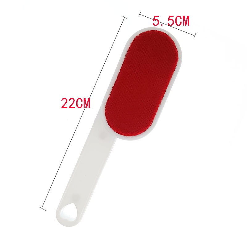 Double Sided Reusable Cleaning Brush Clothes Lint Removal Static Brush Home Coat Suit Brush Pet Hair Remover: Red