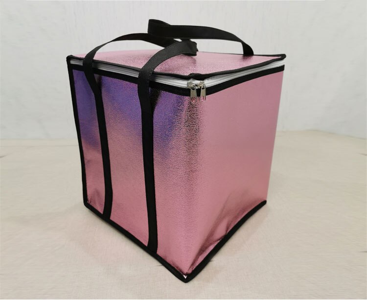 Non-woven Big Cooler Bag Foldable Large Insulated Bag Portable Cooler Box Food Packing Container Lunch Bags Thermal Ice Pack: 10inch(34X34X37CM)