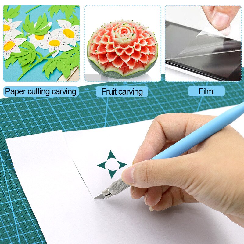 12 Stuks Messen Multifunctionele Vleesmes Scrapbook Sticker Pincet Kleur Non-Slip Handvat Papier Snijden Mes Briefopener