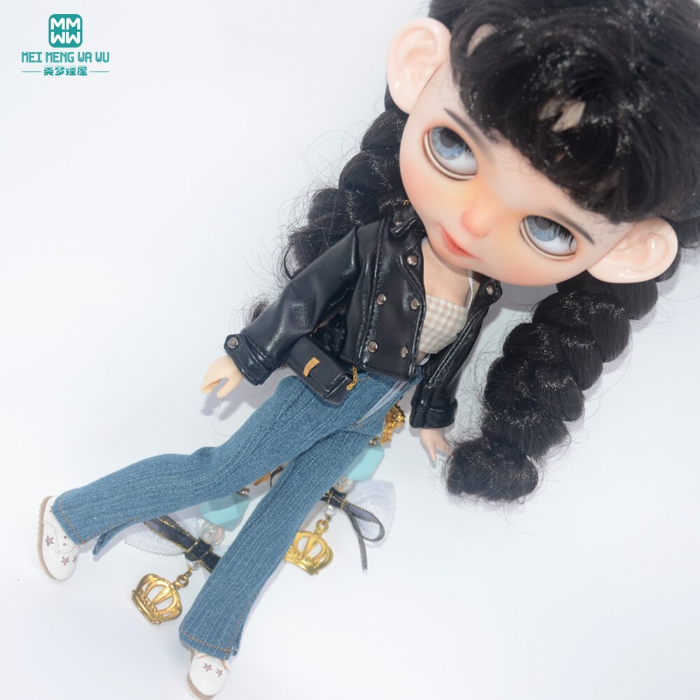 1 Uds. Ropa de muñeca Blyth, ropa de cuero de , faldas, pantalones rasgados para accesorios de muñeca Blyth Azone OB23 OB24 1/6