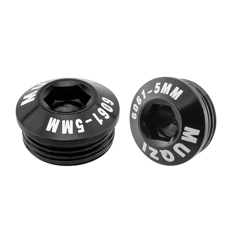 MUQZI 2pcs M14 Pedal Screw Dust Prevention Cover Aluminum Ultralight Pedal Bolt End Cap For Bike: WHITE