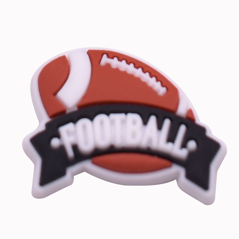 50 stücke FußBall Sport Stifte Reize für Schuhe Zubehör niedlichen PVC Stift verstopfen Sandalen Rucksack Dekoration Schüttgut Lieferungen: Orange