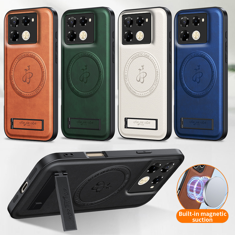 Funda suave de silicona de cuero para Infinix Note 40 Pro Plus 4G 5G, funda magnética de carga inalámbrica a prueba de golpes, fundas para teléfono