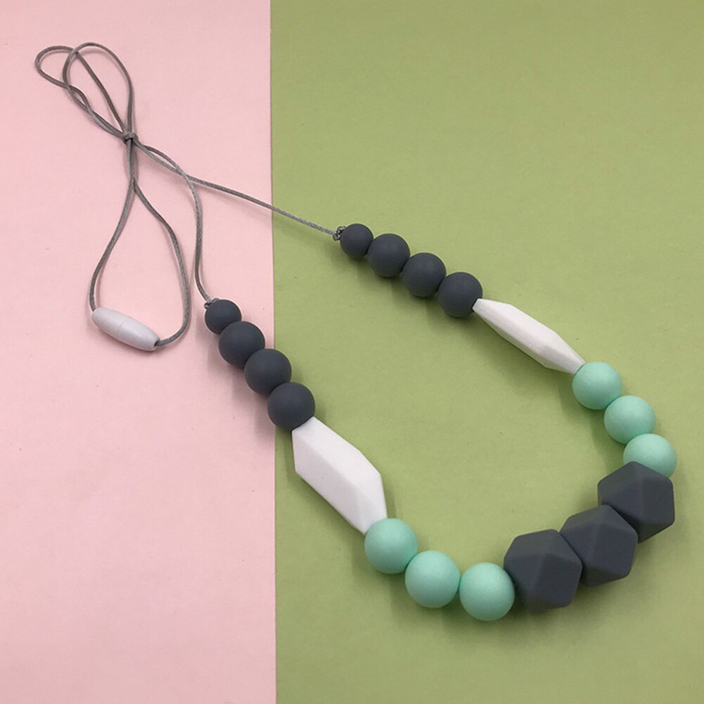 Silicone da donna per la decorazione del collo della mamma accessori per gioielli per bambini collana perline per dentizione pendente fatto a mano All-Match