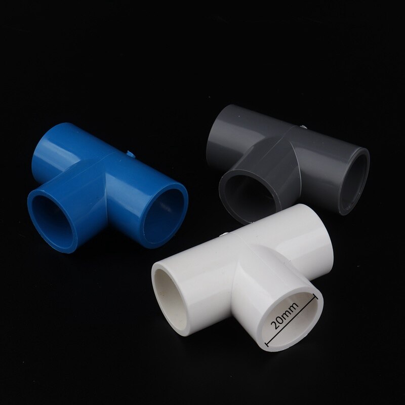 4pcs 20mm PVC 3 Way Connector 1/2" Equal Tee Connector PVC Water Pipe T Connector Aquarium Pipe Joints Three Way Connector