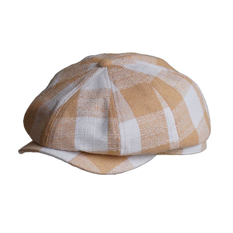 HIQIU Verstelbare platte pet voor heren, katoenen pet, baret, flatcap, baret, Gatsby Newsboy, pet voor heren, baret cap, zwart, M-L
