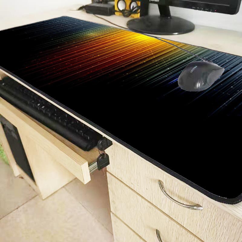 Mairuve mouse pad gaming, mousepad com fecho para mouse, linha preta 600x300 900x400mm acessório do computador do jogo gamer