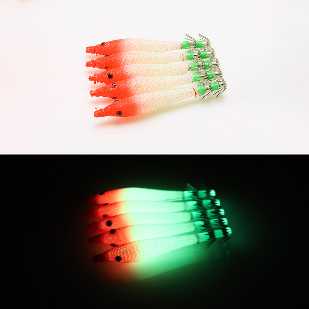 Señuelos de pesca fluorescentes, 5 uds., 6cm, 7cm, 9cm, 11cm, anzuelo de calamar, plantillas de sepia, cebo, camarones de madera, aparejos de pesca de mar ﻿: 120 mm / Gris pizarra
