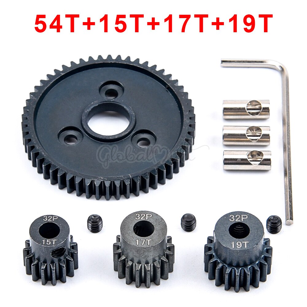 Metalen Staal 54T 0.8 32 Pitch 3956 Tandwiel En 15T 17T 19T Gears Gear Sets voor Traxxas Slash 4X4 4WD 2WD Vxl Rally Vxl Stempel: 54T 15T 17T 19T tool