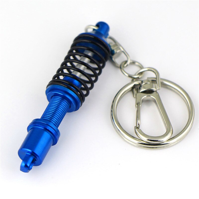 Amortiguador ajustable de , llavero de Metal con resorte, amortiguador de pieza de coche, de aleación: blue
