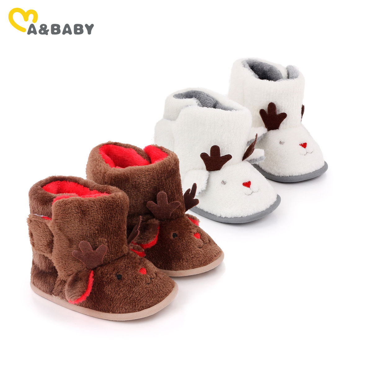 Ma & bébé 3-12M hiver -né infantile bébé garçon fille bottes chaudes noël cerf neige bottes mignon noël